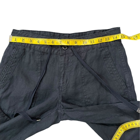 LRL Wide Leg Drawstring Linen Pants Navy Blue Women’s Size 0 - Picture 8 of 16